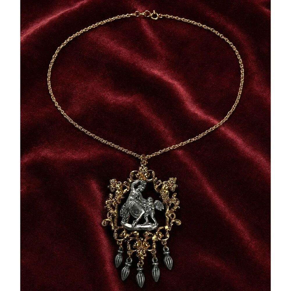 Vintage Signed ART Arthur Pepper Venus Cupid Necklace Renaissance Revival